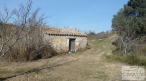 Se vende Finca en la huerta de Caspe con masía de piedra. con acceso asfaltado por 19.000€