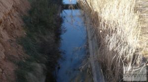 Detalle de Torre en la huerta de Caspe con depositos para agua corriente