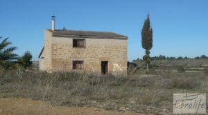 Detalle de Torre en la huerta de Caspe con depositos para agua corriente