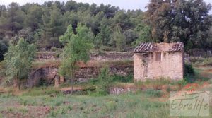 Hermosa finca con casa de piedra en La Fresneda. para vender con balsa de riego