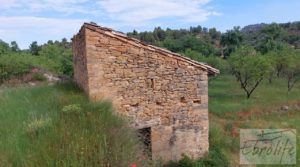 Hermosa finca con casa de piedra en La Fresneda. a buen precio con balsa de riego por 35.000€