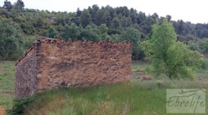 Hermosa finca con casa de piedra en La Fresneda. para vender con balsa de riego