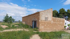 Casa de piedra en Caspe en oferta con olivos