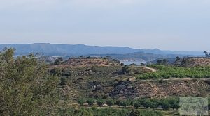 Detalle de Gran finca con masía cerca del embalse.